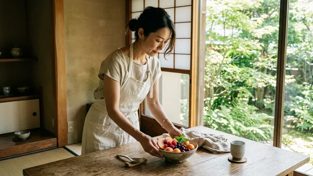 夏のフルーツと涼やかな和の食卓